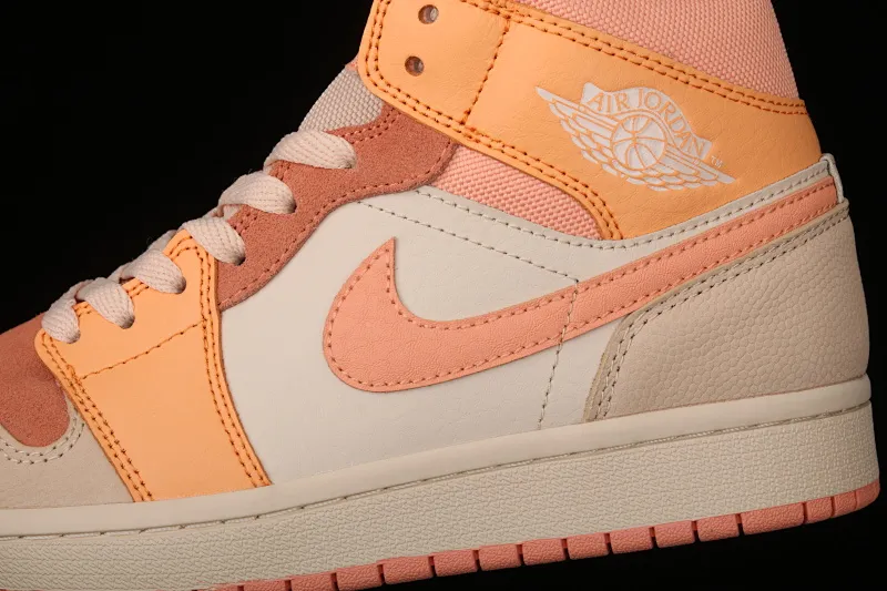 All categories Air Jordan Jordan series basketball shoes Air Jordan 1 Mid G version pure original Air Jordan 1 Mid SE AJ1 Joe 1 Chinese orange and pink splicing mid-top versatile casual sports sneakers DH4270-800